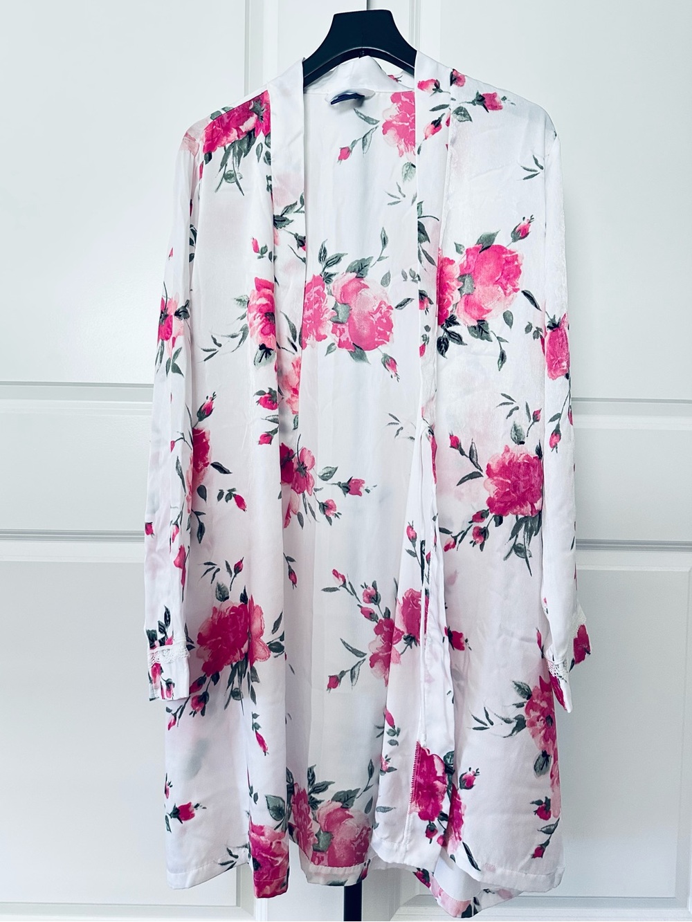 Women’s APT.9 Long Sleeve Floral Satin Robe XL
